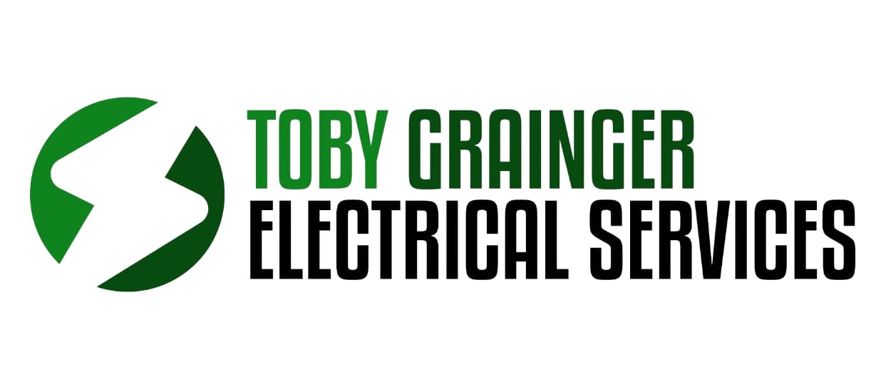 Toby Grainger Electrical Services logo with green lightning bolt and S mark